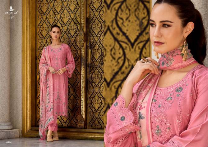 Sarisha Vol 3 Cinderella Muslin Embroidery Designer Salwar Suits Wholesale Price In Surat